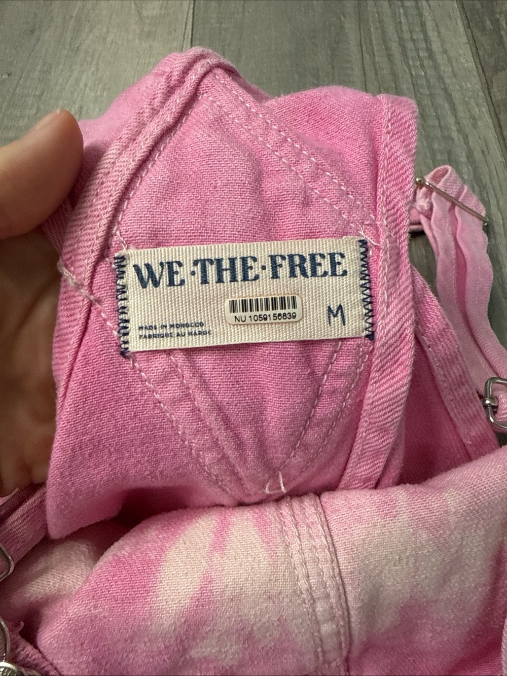We The Free Pink Tie-Dye Short Overalls - Picture 3 of 5